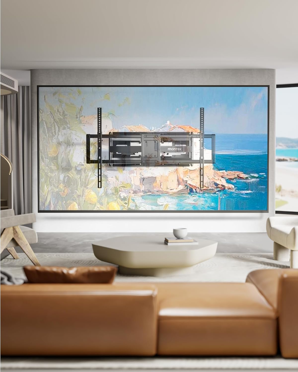 monTEK Heavy Duty XXL Full Motion TV Wall Mount - Fits 60-120 Inch TVs, Holds 265 lbs, Swivel & Tilt
