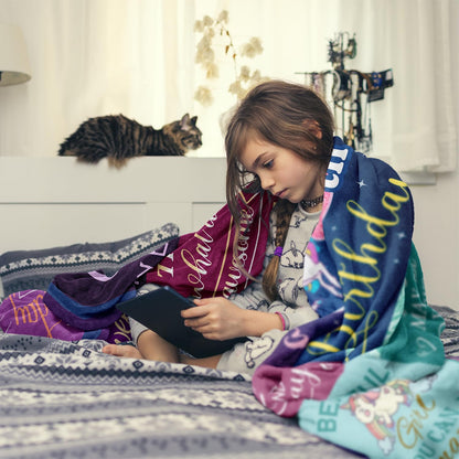 Solzien 6 Year Old Girl Birthday Gift Ideas Blanket 60"x50", Gifts for 6 Year Old Girl/Daughter/Granddaughter/Niece, 6th Birthday Decorations