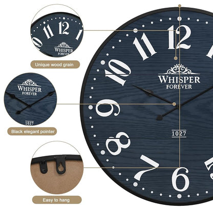 3More 24-Inch Silent Battery-Operated Wall Clock - Blue (Variation of THIS listing)