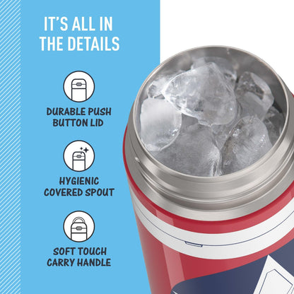THERMOS FUNTAINER 16 Ounce Stainless Steel Insulated Bottle - Wide Spout Lid, Captain America Design