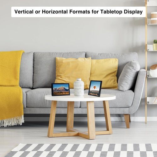JCJMY 8.5x12 Picture Frame Black for Wall Hanging or Tabletop, Wall Mounting Horizontally or Vertically, 8.5 x 12 Wall Gallery Poster Photo Frame with Shatter Resistant Plexiglass, Black
