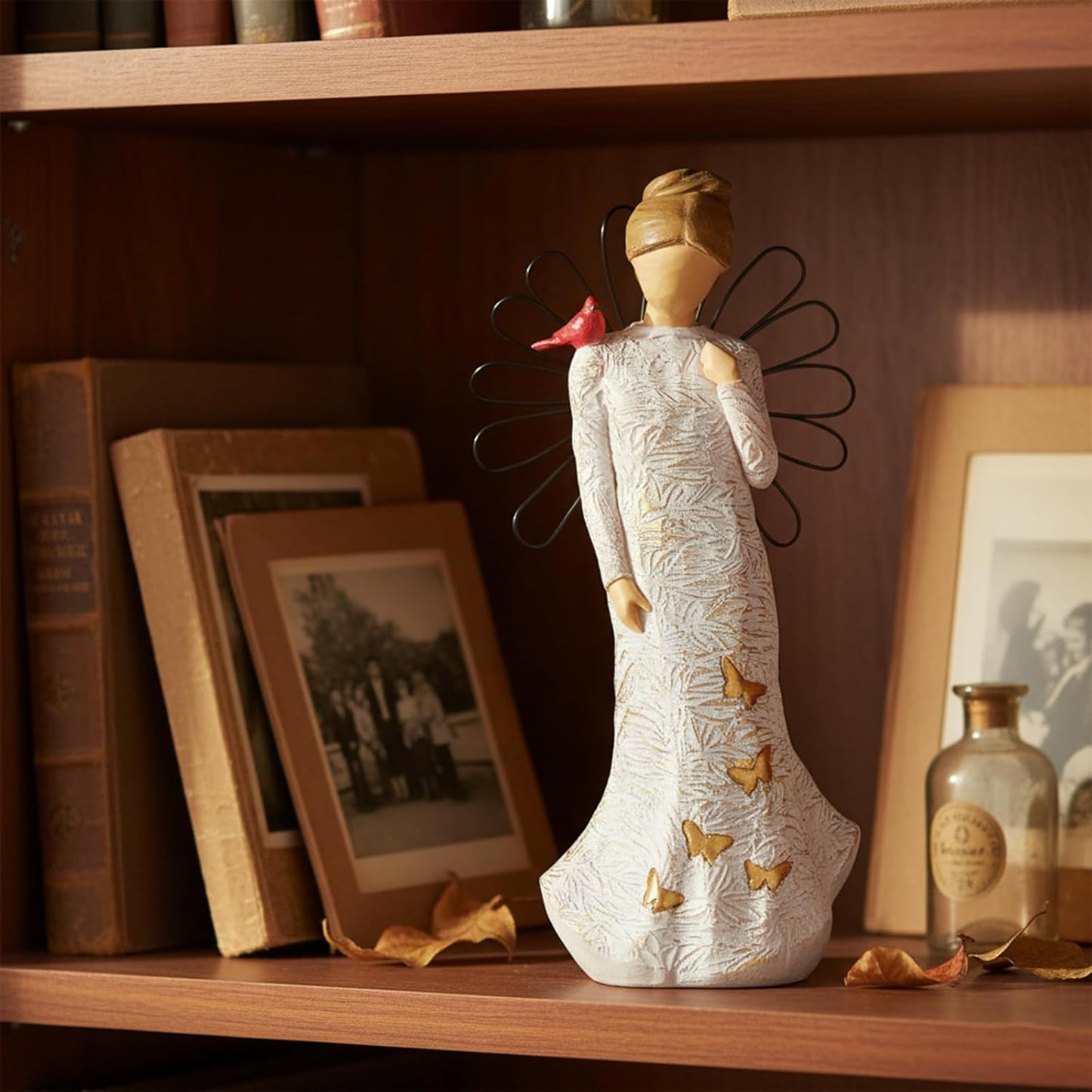 NAN ZAI NAN FANG Sympathy Angel Figurines - Hand-Painted Resin Statues for Loss & Bereavement Gifts