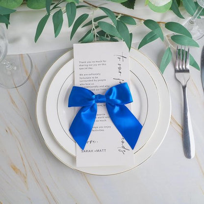 AIMUDI Royal Blue Satin Twist Tie Bows - 4.5" Pre-Tied Gift Wrapping Bows | 36 Pack for Baby Showers & Weddings