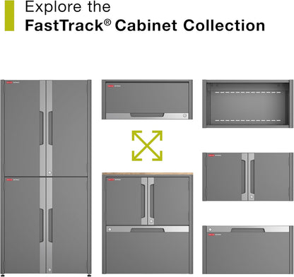 Rubbermaid FastTrack 2-Door Cabinet - Durable Garage Storage Solution for Organized Spaces