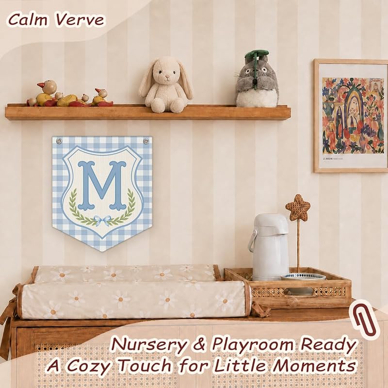 Personalized Baby Boy Name Banner - Nursery Decor Flag M