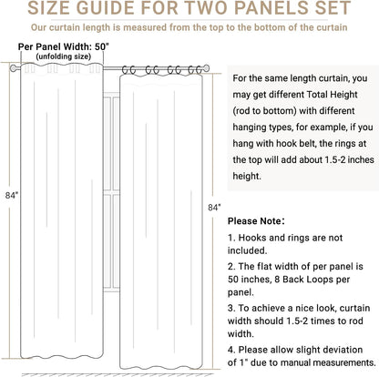 Skiennix 100% Blackout Linen Curtains - Thermal Insulated Drapes, 50" W x 63" L, Oatmeal | 2 Panels Set