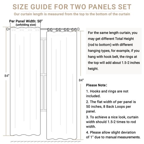 100% Blackout Shield Linen Blackout Curtains for Bedroom 80 Inches Long, Back Tab/Rod Pocket Living Room Drapes, Thermal Insulated Blackout Curtains 2 Panels Set, 50" W x 80" L, Oatmeal