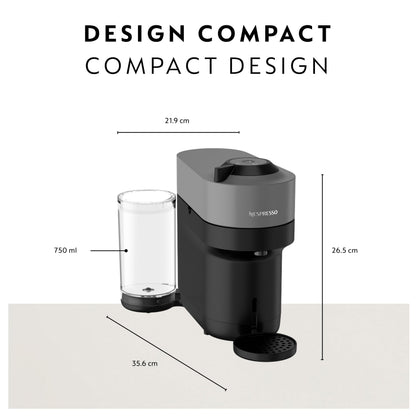 Nespresso Vertuo Pop+ Coffee and Espresso Maker by Breville with Milk Frother, Dark Grey