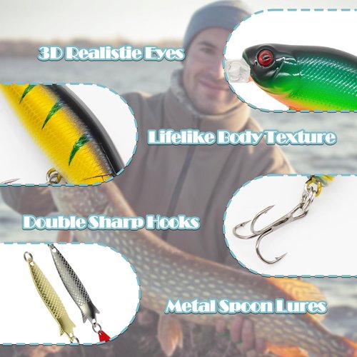 Advent Calendar 2025 - 24 Days Christmas Countdown Fishing Lures Set | Perfect Gifts for Teens & Adults