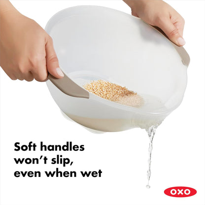 OXO Good Grips Colander - Efficient Rice & Small Grains Washing Tool | Durable Design