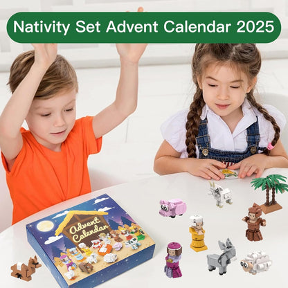 Nativity Advent Calendar 2025 - Build Blocks Jesus Christmas Scene | Individual Packaging Gifts