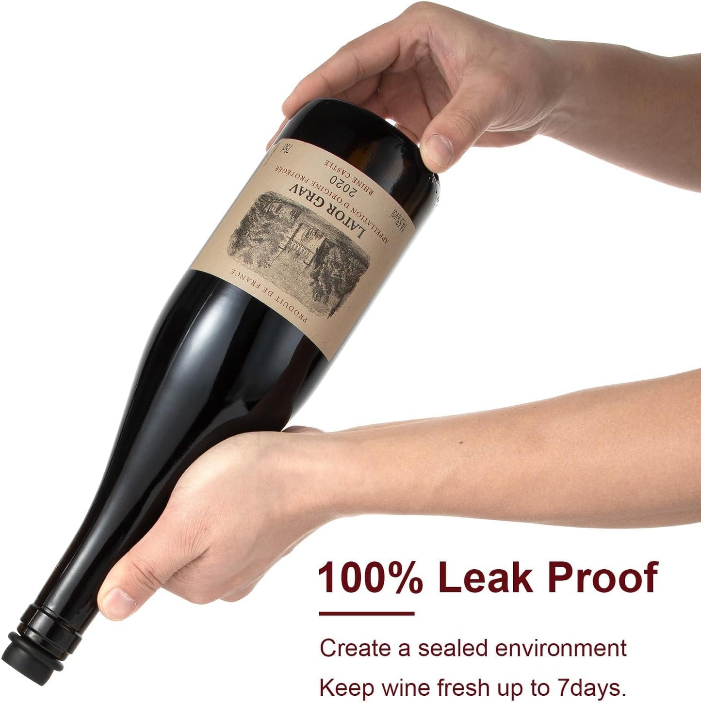 Wine Saver Vacuum Pump with 8 Wine Stoppers, Wine Bottle Stoppers with Food Grade Silicone Leak proof Keep Fresh Suitable for All Standard Wine Bottles