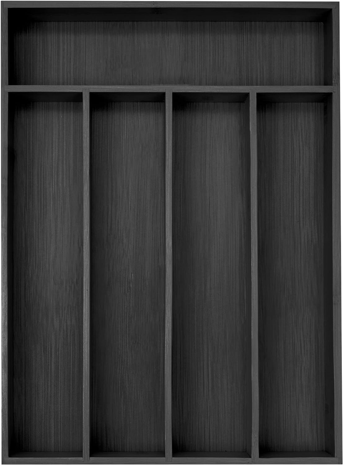 Regine Switzerland Bamboo Silverware Holder - 5-Slot Drawer Organizer in Black