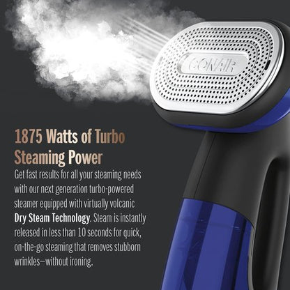 Conair Turbo ExtremeSteam 2-in-1 Handheld Steamer & Iron - 1875W Garment Care in Black/Blue