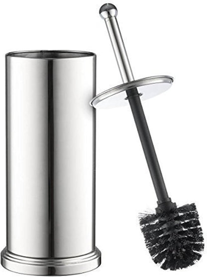 Home-it Toilet Bowl Brush Set - Chrome Tall Cleaner with Lid for Effortless Bathroom Scrubbing