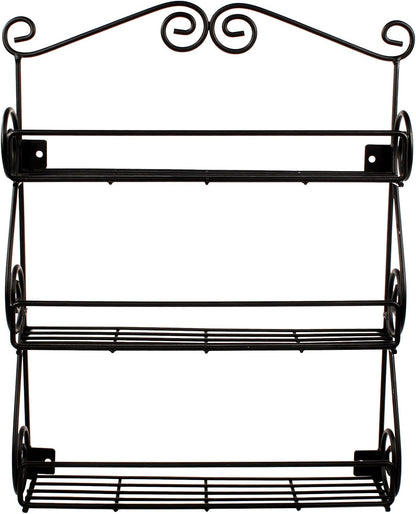 Spectrum Diversified 3-Tier Wall-Mounted Spice Rack Organizer - Stylish Storage for Kitchen & Beauty Products