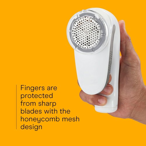 Conair Fabric Shaver - Rechargeable Lint Remover with 3 Settings | Large 2-Inch Shaving Head, White