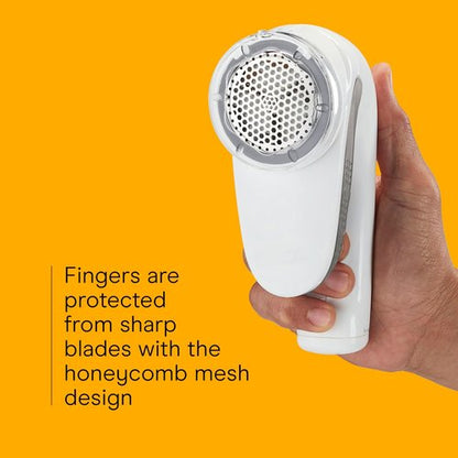 Conair Fabric Shaver - Rechargeable Lint Remover with 3 Settings | Large 2-Inch Shaving Head, White