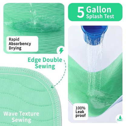 Accompagner Waterproof Reusable for Adults and Pets Washable Pee Pads for Dogs Changing Pad Large Dog Bed Size Adults Incontinence Bed Pads - Non-Slip Leak-Proof (Green, 24"x24"(Pack of 4))