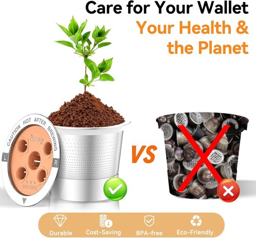 CAPMESSO Reusable K Cups - Stainless Steel Coffee Filters for Keurig | 2 Pack with Multistream Technology