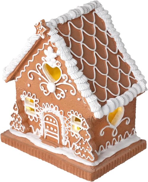 Lighted Gingerbread House by [Brand Name] - Festive Christmas Decor | 8.5 Inch Gingerbread Village