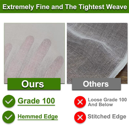 Ultra-Dense Cheese Cloths by [Brand Name] - 100% Unbleached Cotton, 20x20 Inch for Straining & Cooking