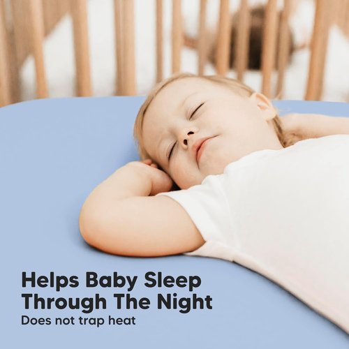 KeaBabies Baby Crib Sheets - 2-Pack Fitted Bamboo Toddler Bed Sheets | Soft & Cozy 52x28 in Blue Flax