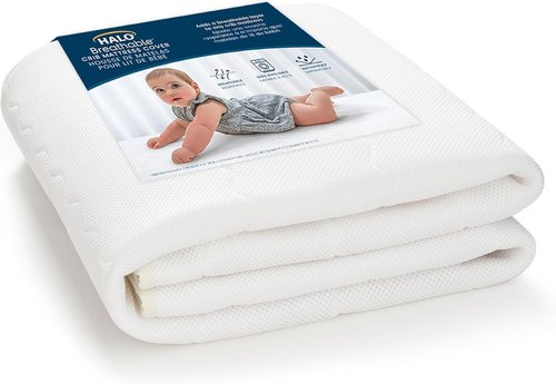 HALO Breathable Crib Mattress Cover - Waterproof Quilted Mesh, Universal Fit for Cribs & Toddler Beds