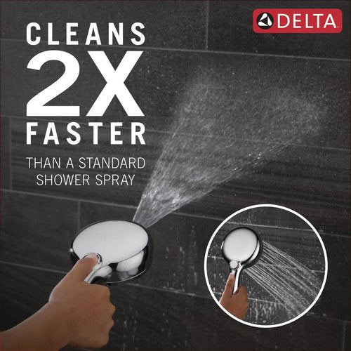 Delta Faucet ProClean Chrome Shower Head with Handheld, Showerhead with High Pressure Spray, Handheld Shower Head, 6 Spray Settings, Chrome 75740
