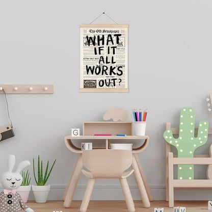 HUGANE Wall Art Poster Hanger Frame - Retro Black & White Inspirational Canvas Decor | 12x16 Inch