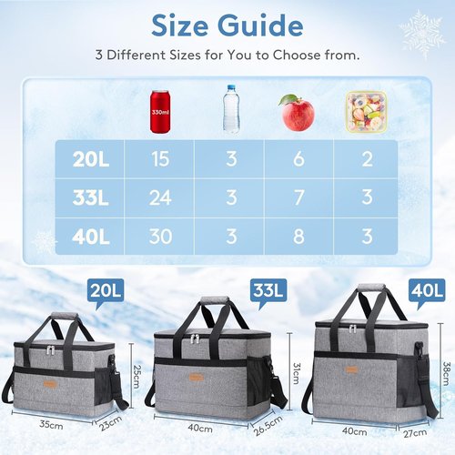 Lifewit Cooler Bag - Insulated & Collapsible Soft Cooler Tote for 30-60 Cans | Perfect for Camping & BBQ