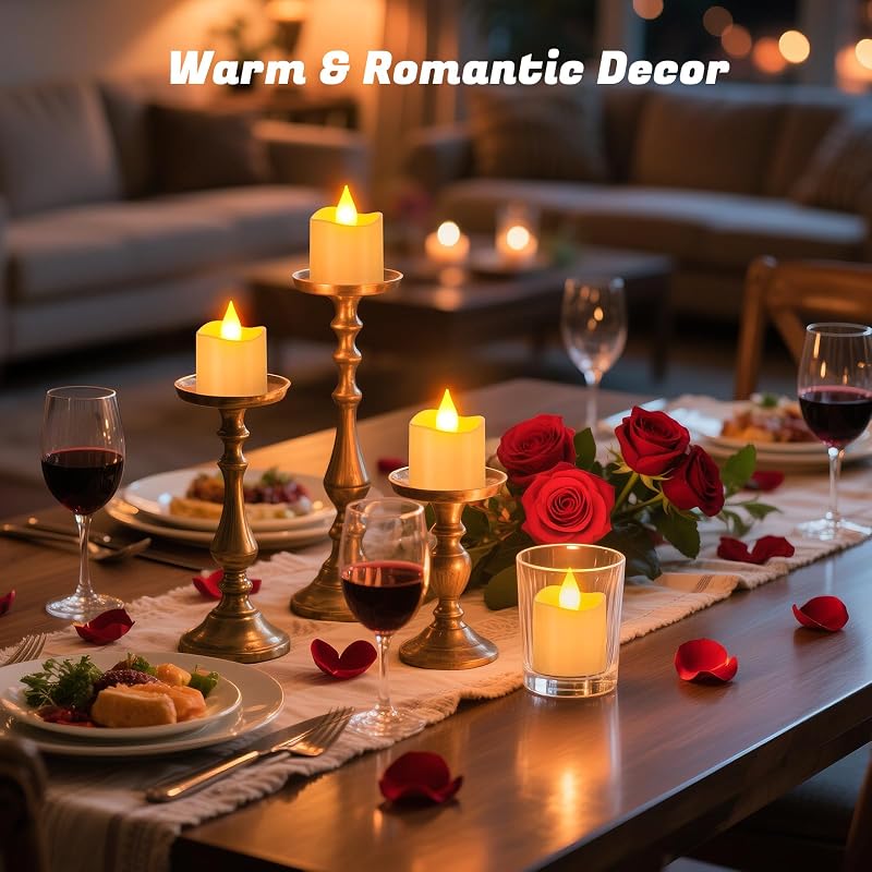 Rechargeable Flameless Candles with Remote & Charging Base — 12pcs with Charging Station