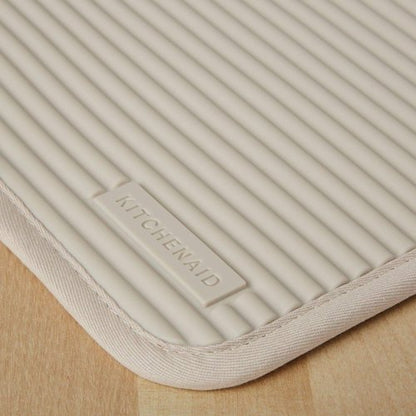 KitchenAid Ribbed Soft Silicone Pot Holder Set - 2-Pack in Milkshake Tan, 7"x9" Size