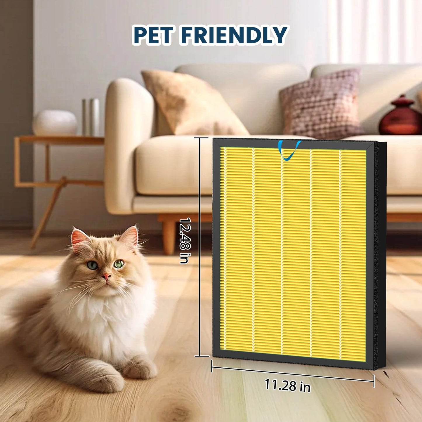 Vital 100S Replacement Filter for LEVOIT Vital 100S Vital 100S-P Air Purifier, H13 True HEPA and Activated Carbon Vital 100S-P Filter, Vital 100S-RF-PA(LRF-V102-YUS), 2 Pack Yellow