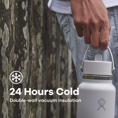 Hydro Flask Water Bottle - Insulated Stainless Steel - 40 Oz Black with Wide Straw Lid & Leakproof Design
