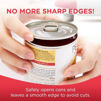 Kitchen Mama Electric Can Opener - Automatic, Hands-Free, Smooth Edge, Battery Operated | Red