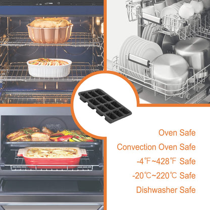 CHEFMADE Brownie Cake Pan, Nonstick 12 Cavity Square Muffin Bakeware