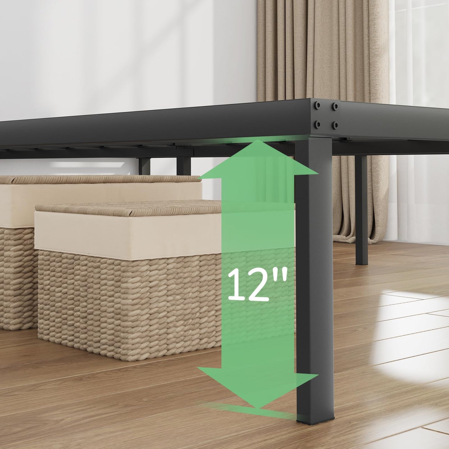 Novilla Twin Bed Frame, 14 Inch Metal Platform Bed Frame Twin Size No Box Spring Needed, Heavy Duty Steel Slat Support, Easy Assembly