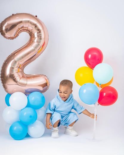 Rose Gold Number 7 Balloon - 40 Inch Giant Foil Balloon for 7th Birthday Party Decorations