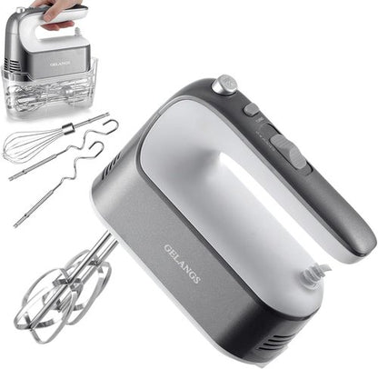 GELANGS 400W Hand Mixer - Turbo Boost, 5-Speed Control, Copper Motor | 3 Dishwasher-Safe Attachments
