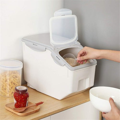 2-Pack Large Rice Storage Containers 10 Liter 340 oz Feed Bin Dog Food Storage Container Set Leak Proof Locking Lid