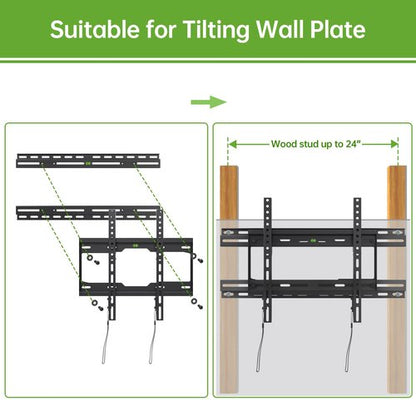 USX MOUNT TV Mount Extension Bracket for Televison Wall Plate, Fitting 16-24 inch Wood Stud and Easy for TV Centering, Max Loading Capacity 154LBS, XAS702