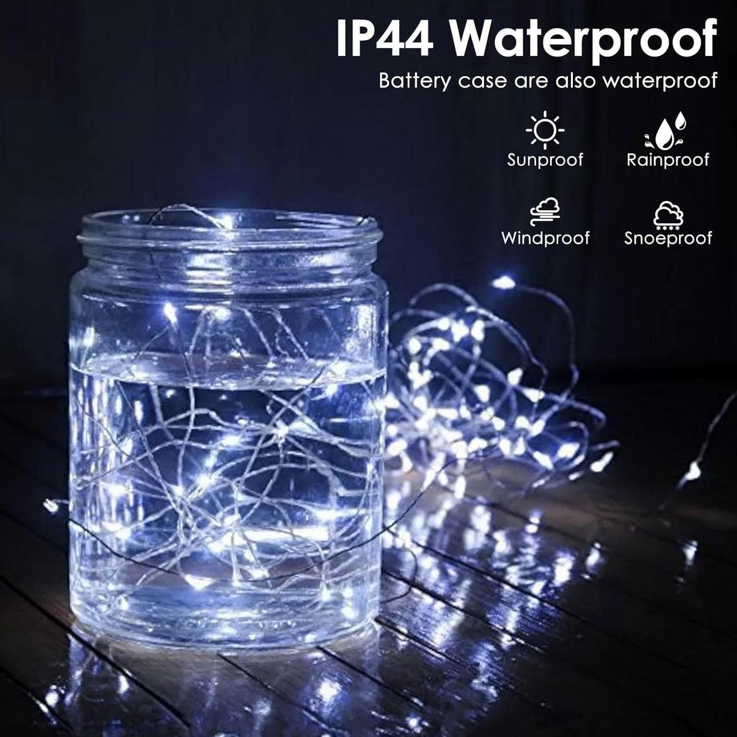 Skiennix 66FT Battery Operated Fairy Lights - 200 LED Waterproof String Lights with Remote & Timer for Indoor/Outdoor Decor