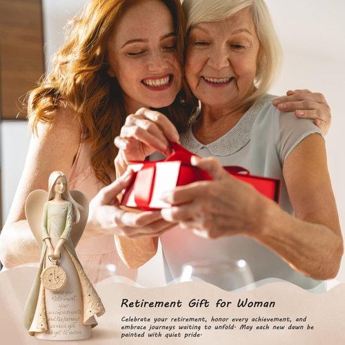 Elegant Retirement Angel Figurine Set by [Brand Name] - 6.5" Perfect Gift for Coworkers, Teachers, Nurses & Friends | Ideal Retirement Party Decorations