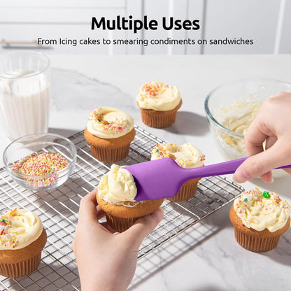 U-Taste Silicone Spatula Set - High Heat Resistant 600ºF Food Grade Rubber Kitchen Utensils | 4PCS Multicolor