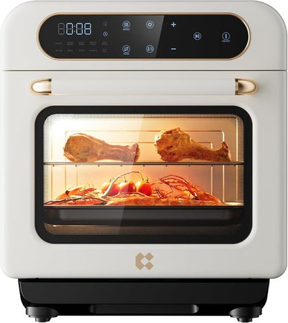 CIARRA 13QT 8-in-1 Air Fryer Steam Oven - Versatile Mini Toaster Oven in White for Healthy Cooking