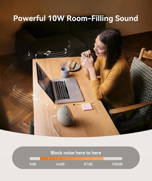 Dreamegg White Noise Machine - 10W Sound Device with 29 Soothing Sounds for Sleep & Privacy