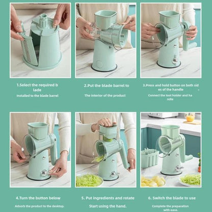 2025 Preservia 5 in 1 Rotary Grater - 5 in 1 Rotary Cheese Grater Vegetable Slicer, Preserva Cheese Grater, Preserves Food Chopper, Easy To Clean Kitchen Gadgets With Storage Box