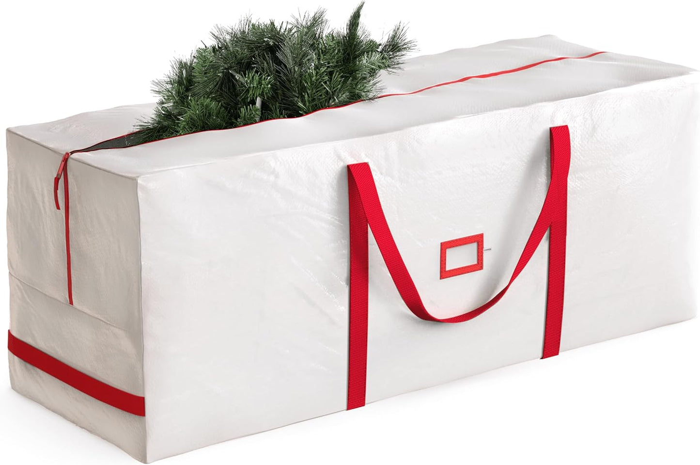Zober Christmas Tree Storage Bag | Fits 9 Ft Artificial Trees - Waterproof & Durable - White (Pack of 2)