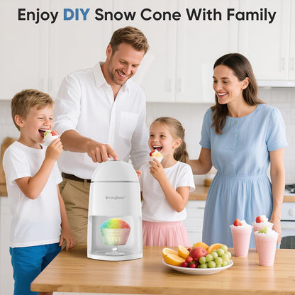 StrongBear Snow Cone Machine - Electric Ice Shaver for Kids' Parties | Perfect Kitchen Gift - White